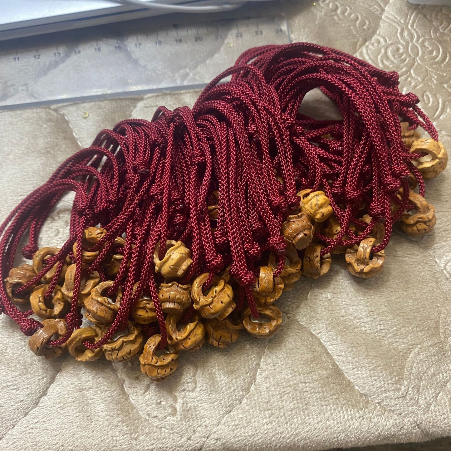 Walnut Basket Red Rope Braid Adjustable Bracelets