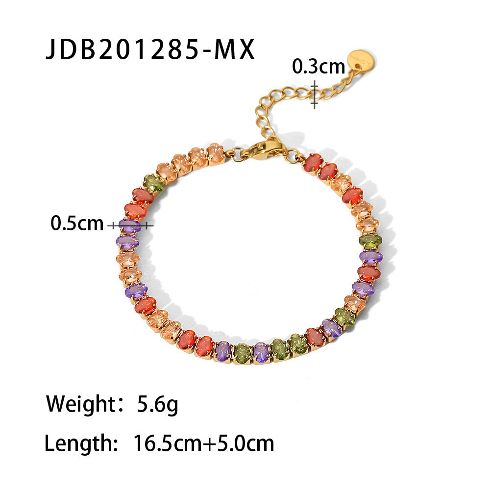 Women's Titanium Steel Gold Stainless Inlaid Zircon Bracelets