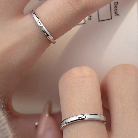 Fun Eat You Cat Fish Female Niche Design Style Open Rings
