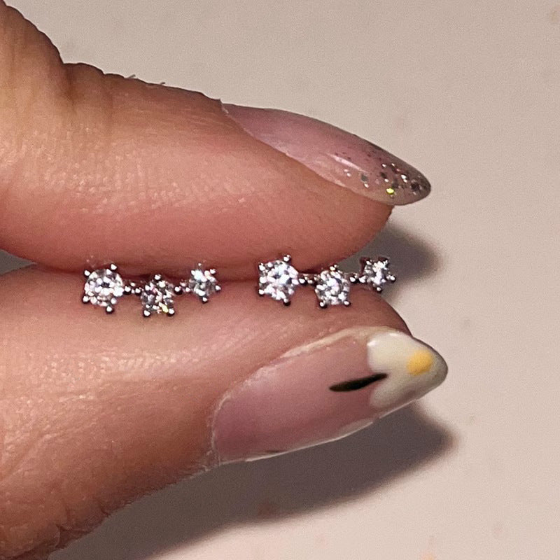 Women's Rhinestone Star Ear Simple And Compact Mini Shiny Meteor Earrings