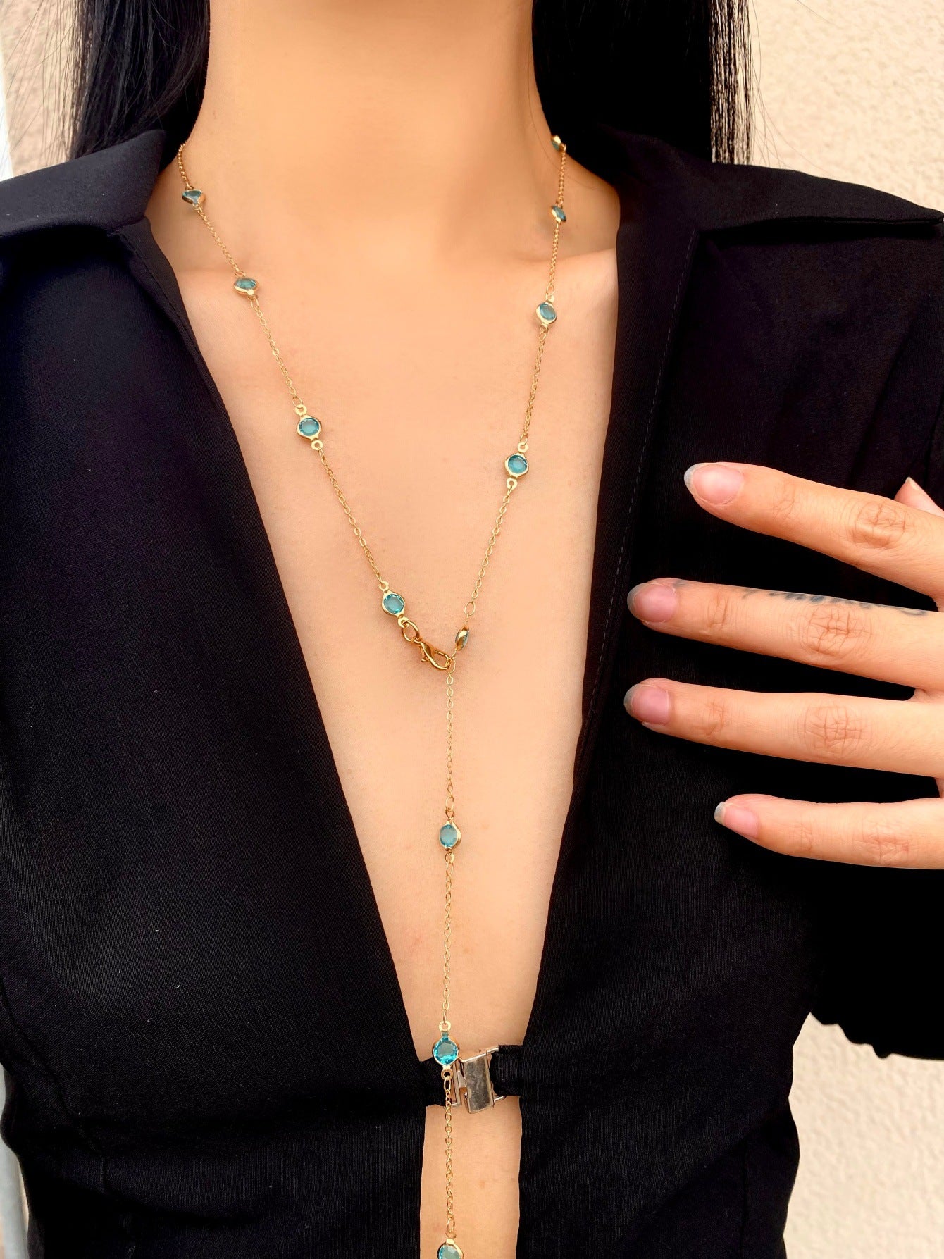 Color Polka Dot Fashion Long Party Necklace