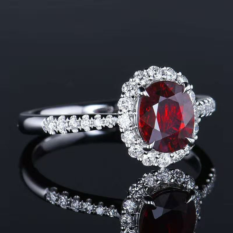 Women's Ruby Simulation Red Corundum Tourmaline Color Rings