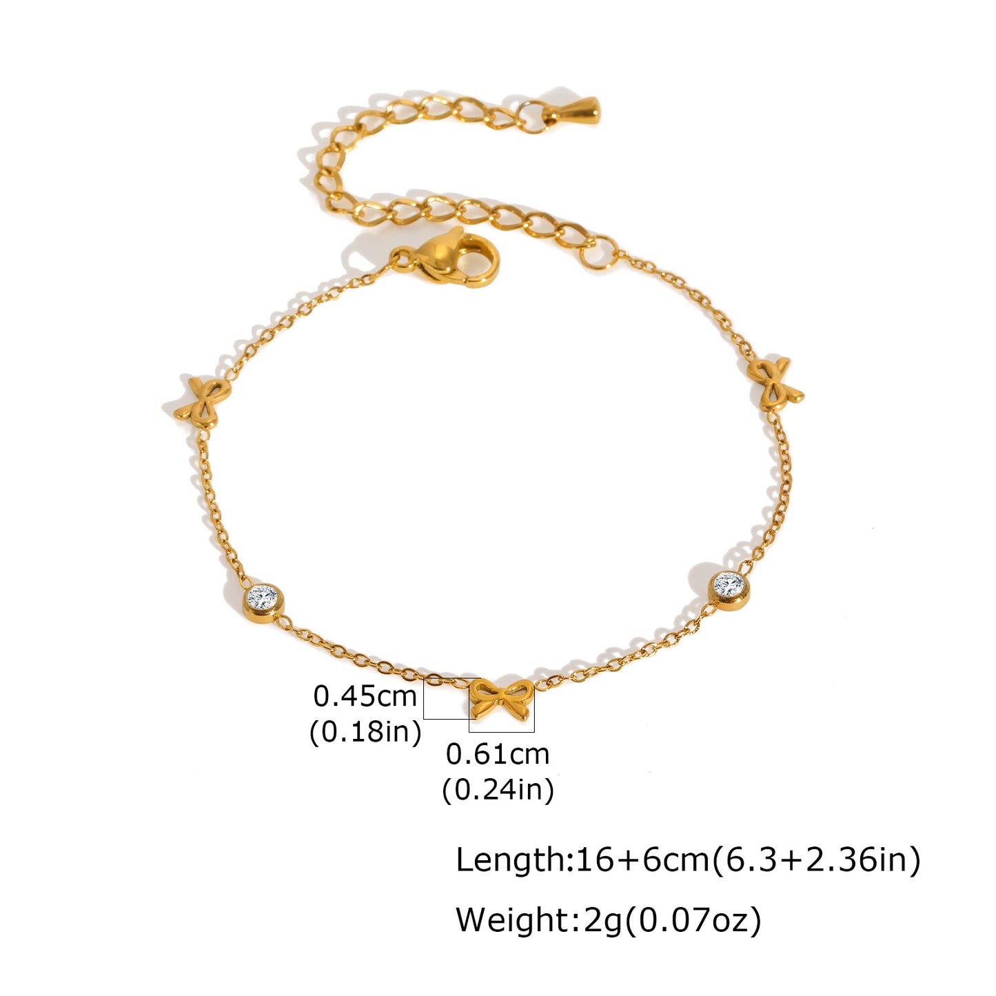 Women's Stainless Steel Zircon Flower Butterfly Full Bracelets