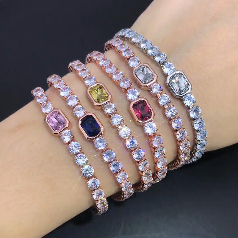 Women's Colorful Cube Sugar Light Luxury Full Bracelets