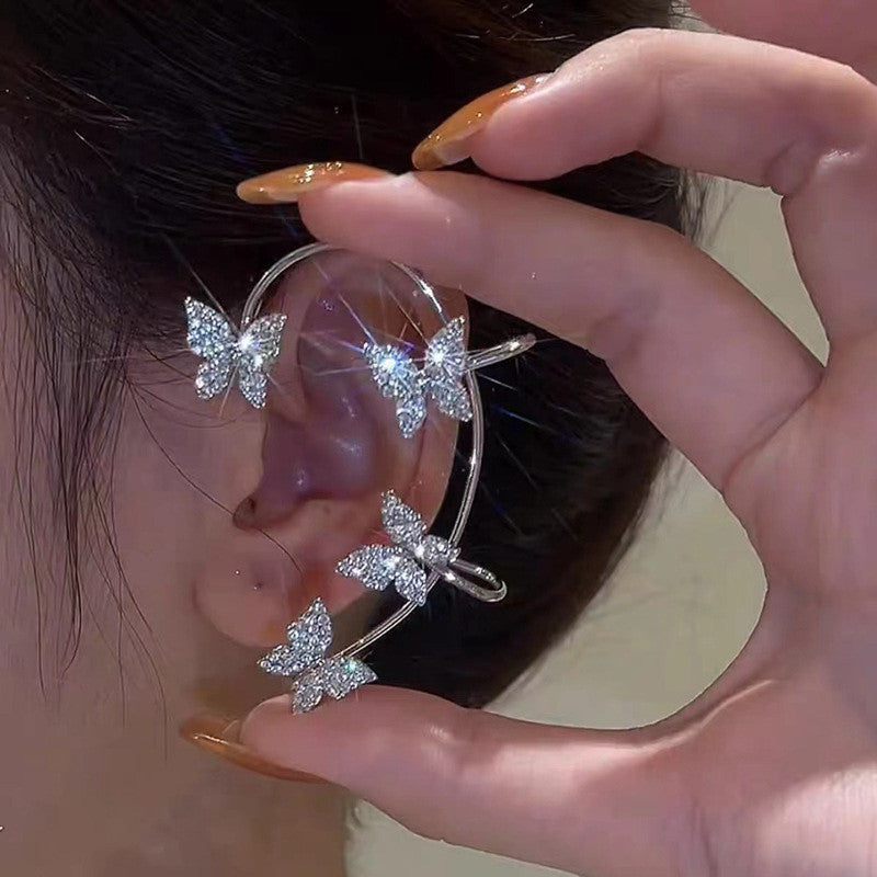 Butterfly No Piercing Hooks Female Light Luxury Temperament Design High Ear Clip