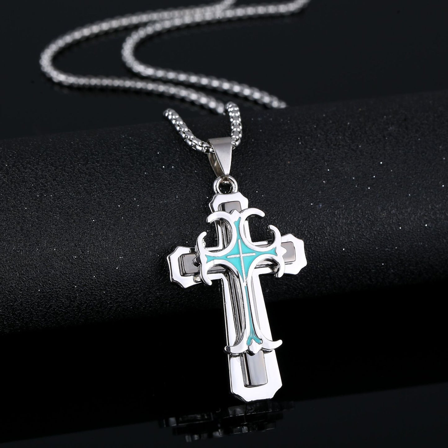 Men's Cross Sweater Chain Trendy Accessories Titanium Necklaces