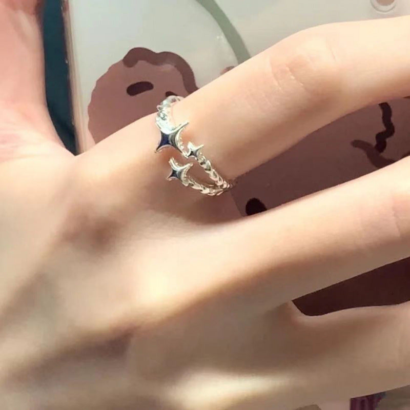 Hollow Stars Female Design Index Finger Sweet Ring