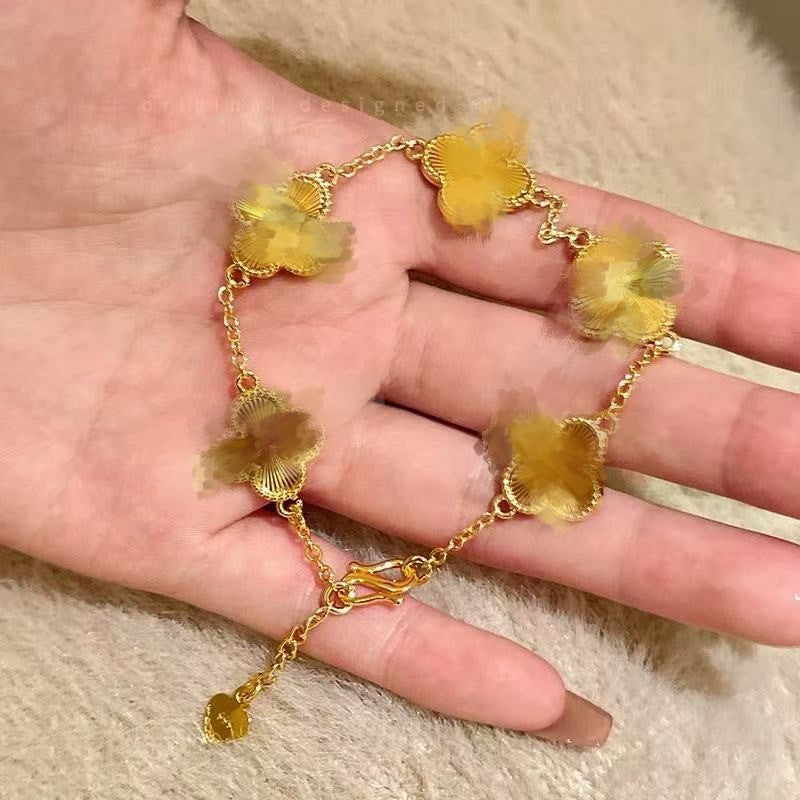 Women's Alluvial Gold Clover Light Luxury High-grade Hand Bracelet
