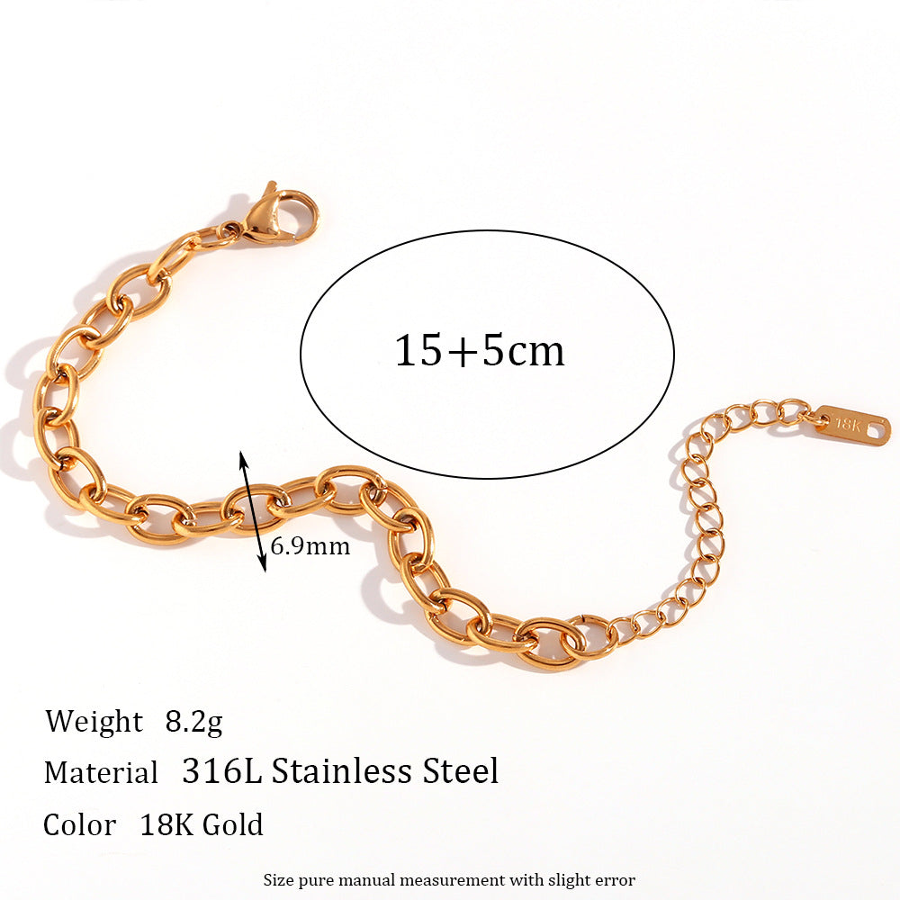 Women's Simple Fashion Personality Titanium Steel Choker Bracelets