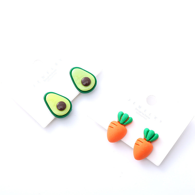 Children's Cute Vegetable Flower Korean Resin Ear Clip