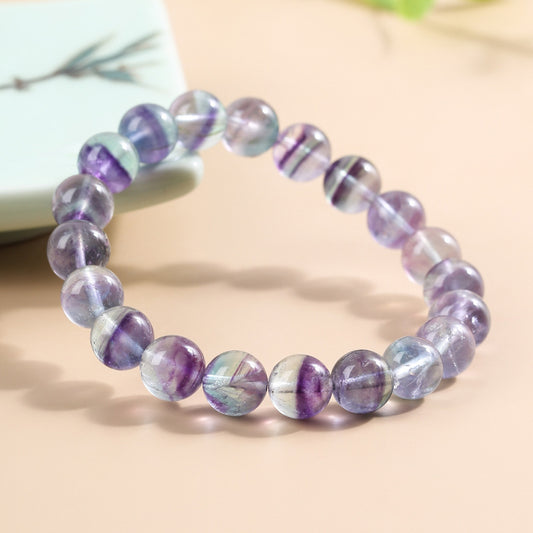 Bracelets verts dégradés de niche en fluorite, couleur violette