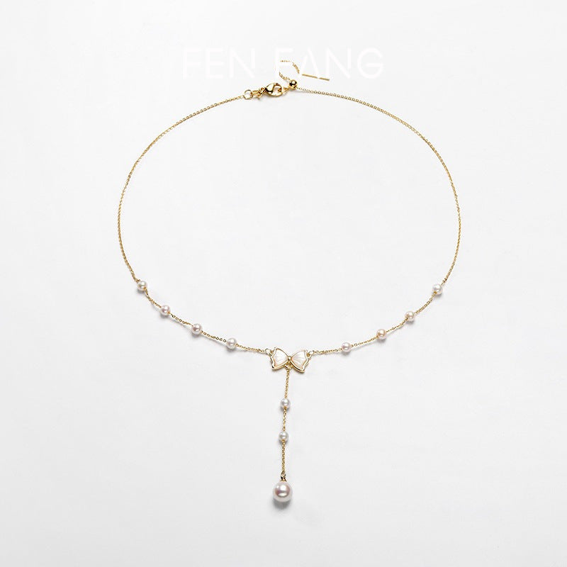 Water Pearl Starry Sky Personality High Sense Clothes Necklace