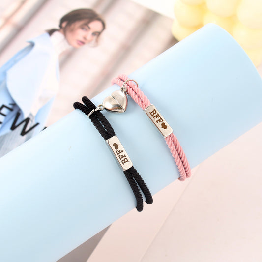 Bracelets bon ami en acier inoxydable pour femmes, hommes et aimants