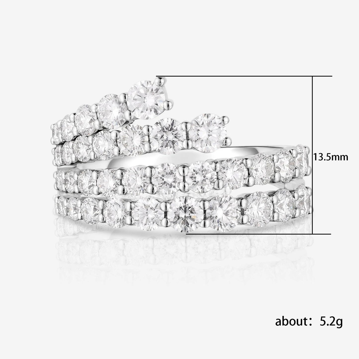 Shi Style Zircon Stackable Spray Valentine's Rings