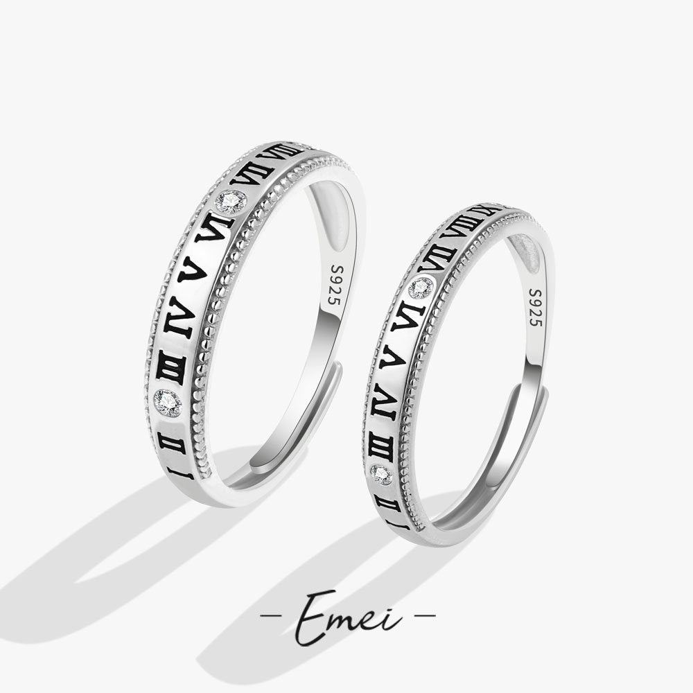 Bagues simples avec lettres froides et lettres de style coréen pour femmes, hommes et couples