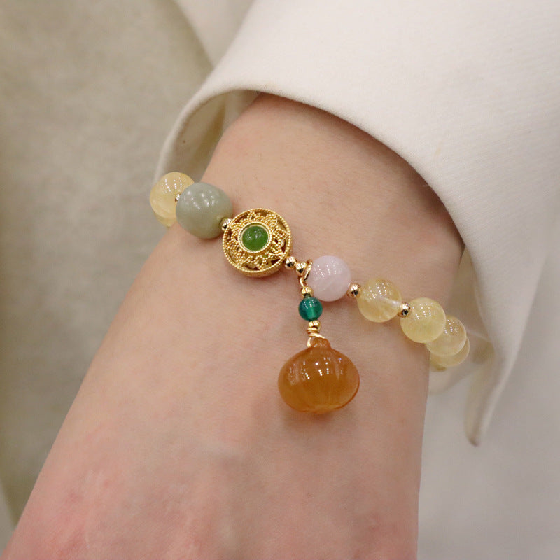 Citrine Female Lucky Pumpkin Chalcedony Simple Jewelry Bracelets