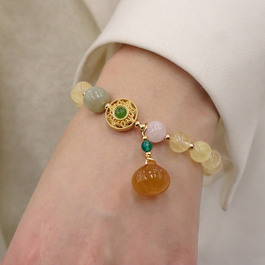 Citrine Femme Chanceux Citrouille Calcédoine Simple Bijoux Bracelets