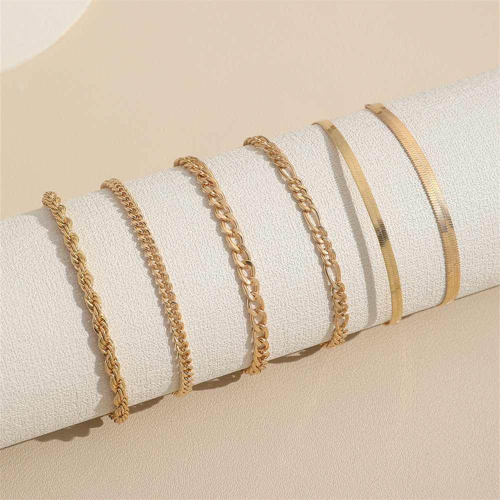 Simple Metal Blade Chain Bohemian Fashion Bracelets