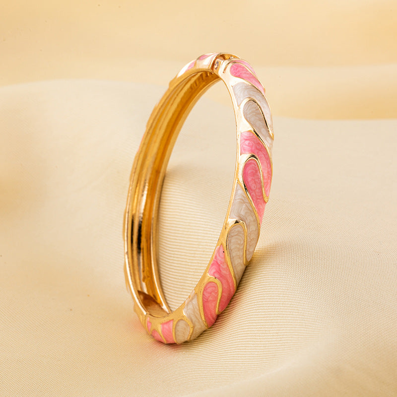 Chinese Enamel Gilding Colorful Dripping National Style Bracelet