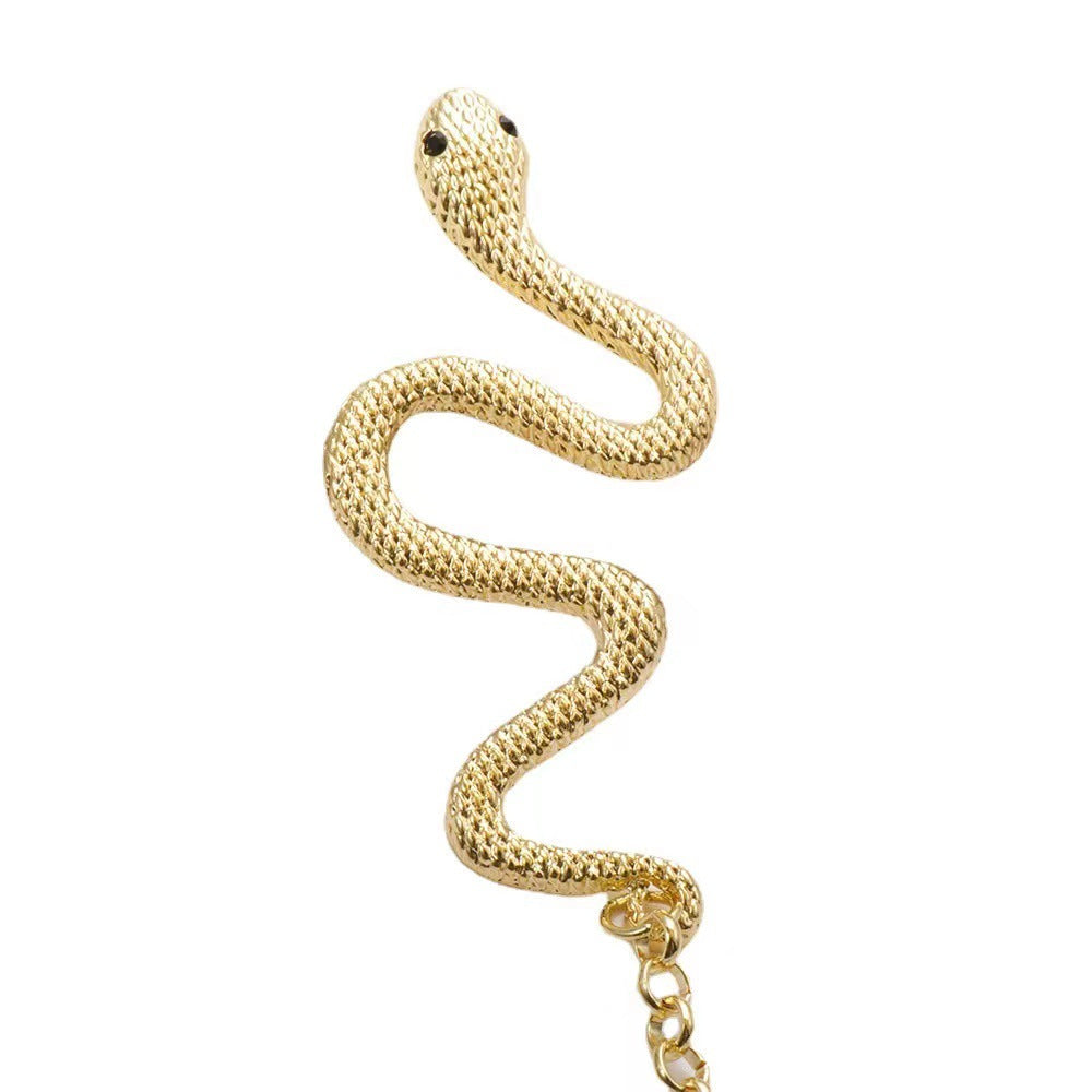 Simple Punk Exaggerated Metal Snake Pendant Necklaces