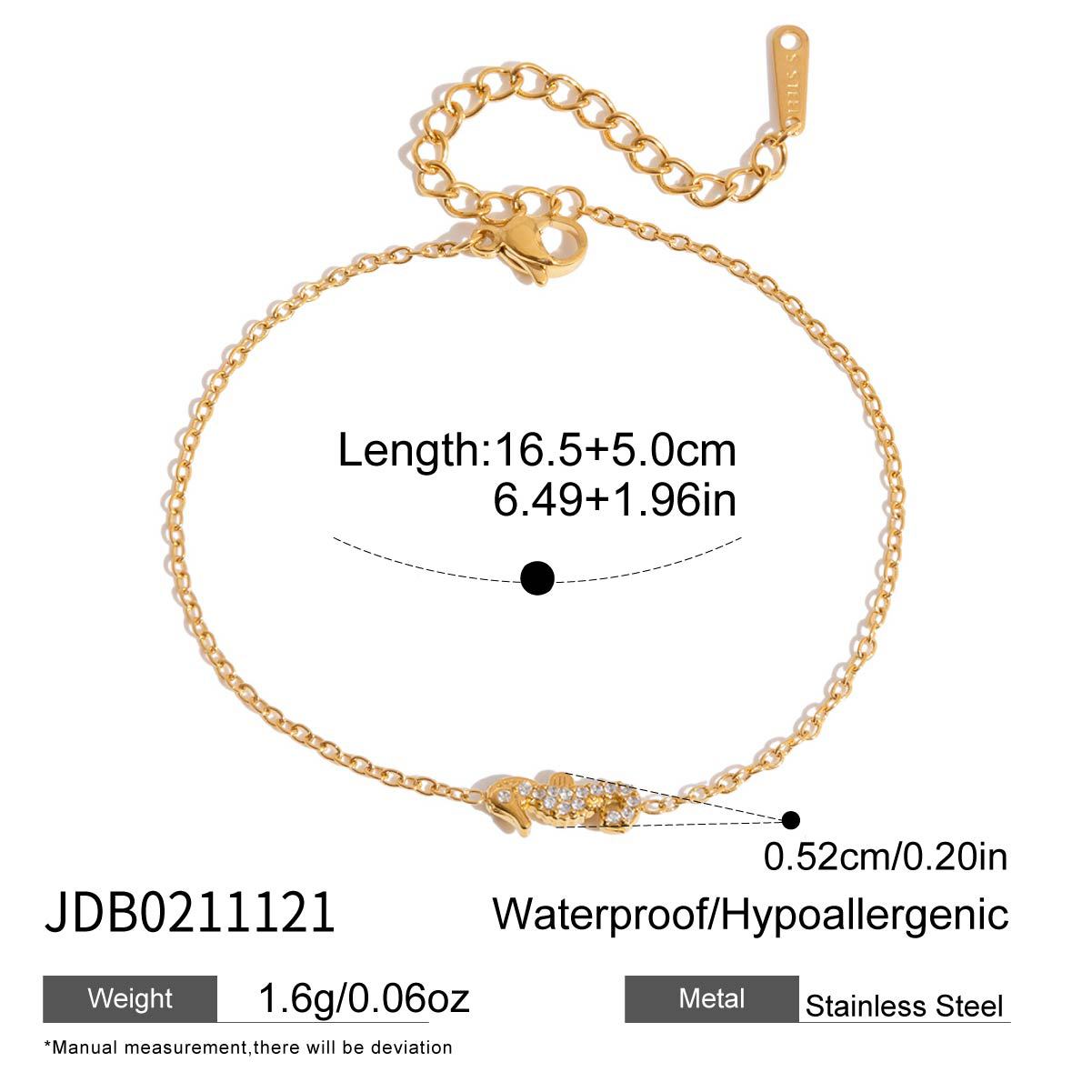 Gold Stainless Steel Zircon Marine Light Luxury High Sense Bracelets