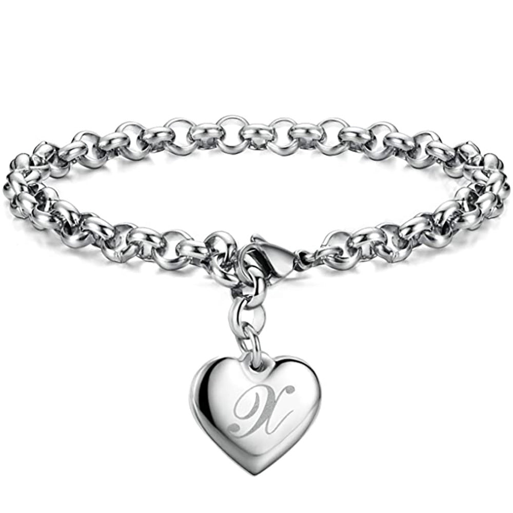 Letters Fashionable Lettering Titanium Steel Female Bracelets