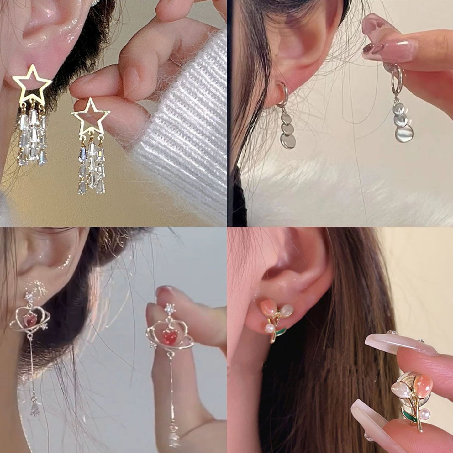 Mosquito Coil No Pierced High-grade Sense Pearl Vintage Flower Ear Clip