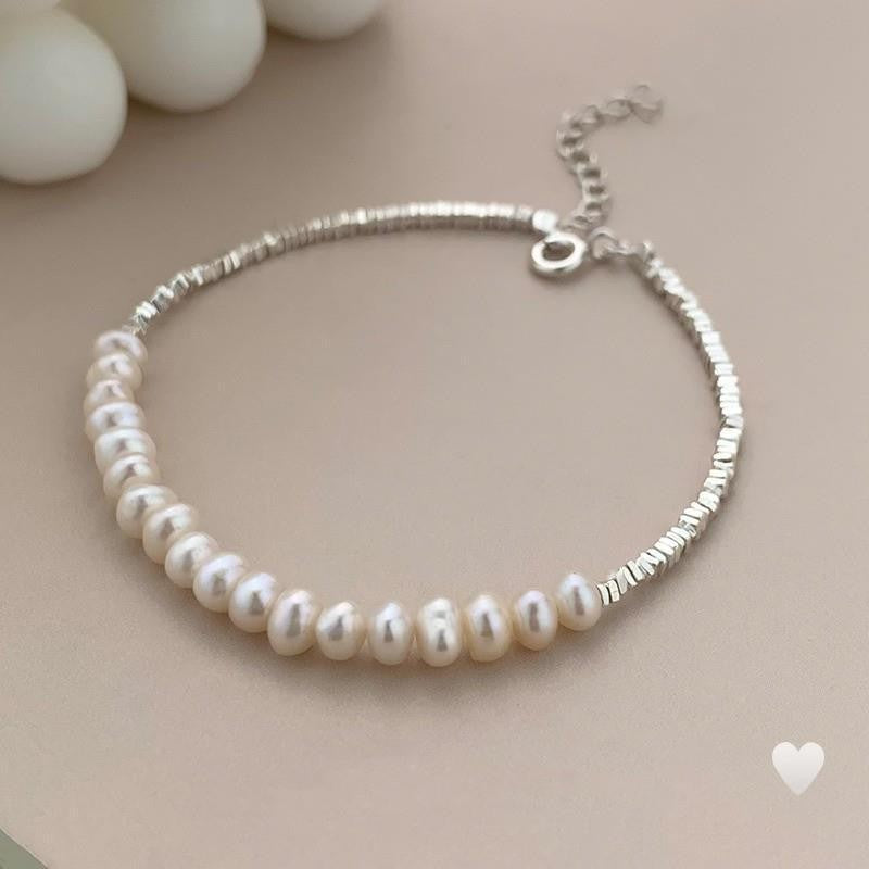 Pieces Of Sier Baroque Pearl High-grade Beaded Beads Elastic Bracelets