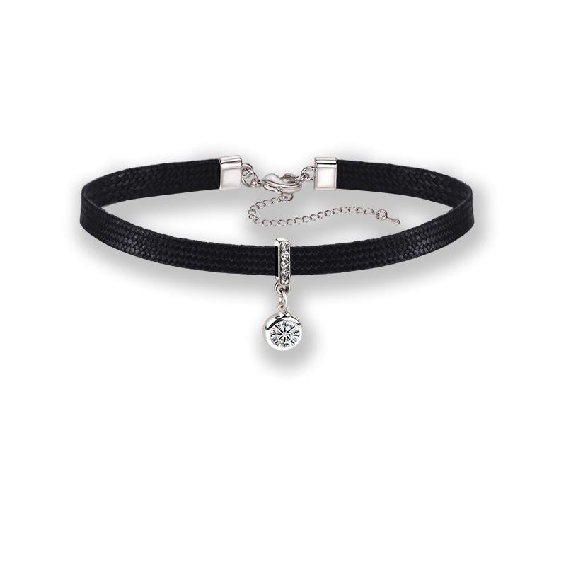 Women's Black Rope Fresh Clavicle Chain Short Neckband Collar Necklace
