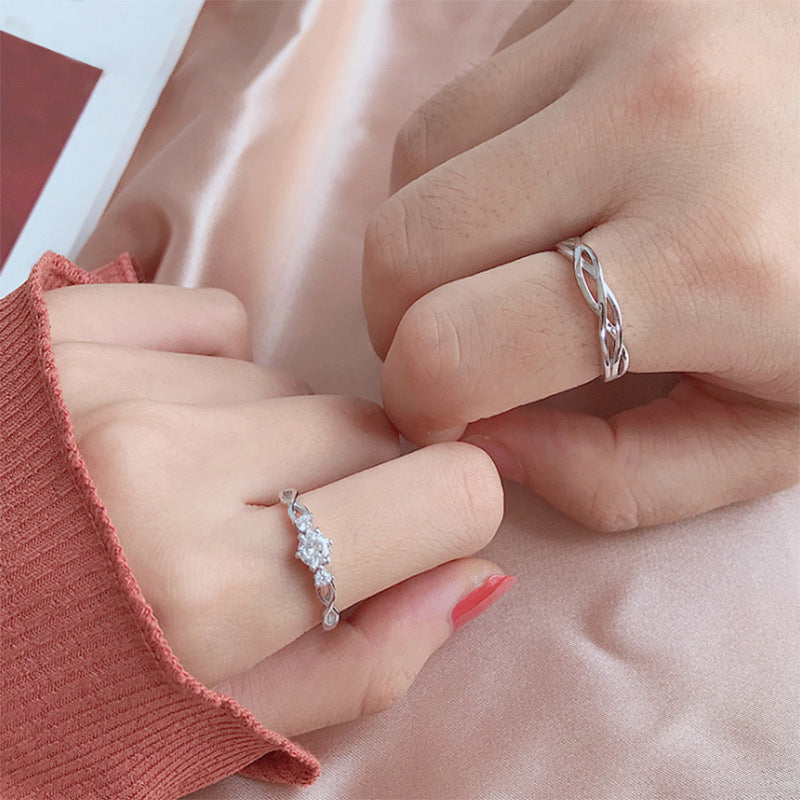 Women's & Men's Simple Simulation Zircon Diamond Open Couple Price Starting From 2 Rings