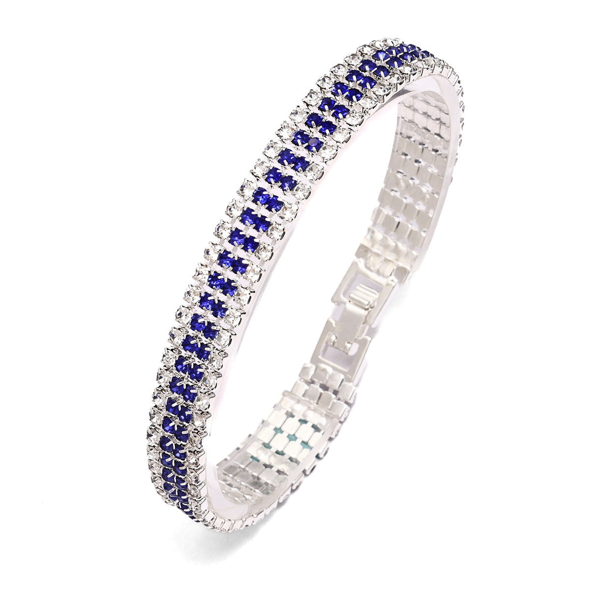 Women's Roman Crystal Gold Simple Full Diamond Claw Bracelet