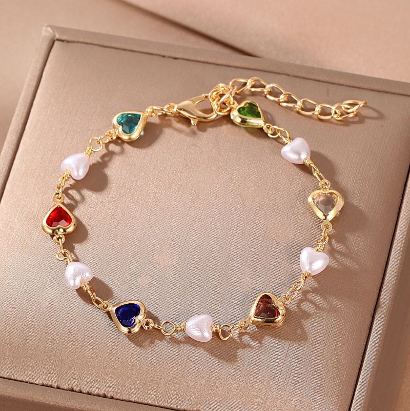 Loving Heart Multicolor Cutout Circle Diamond Bracelets