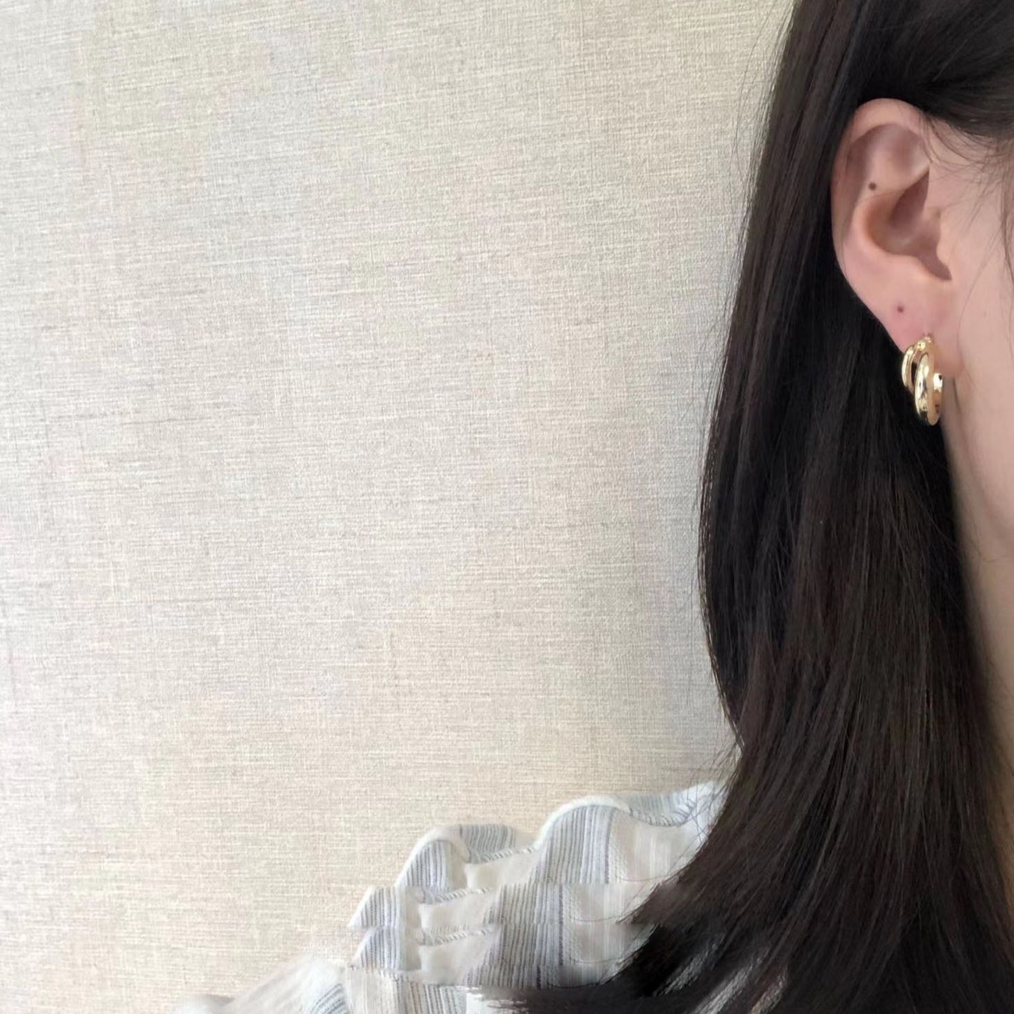 Versatile Shaped Korean Style Design High-grade Geometric Curved Earrings
