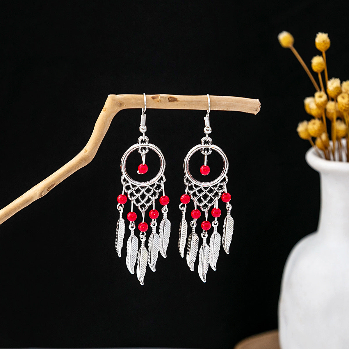 Tassel Turquoise Retro Minority Ethnic Style Earrings