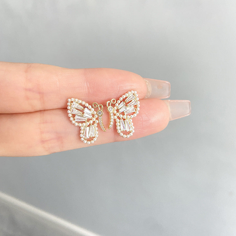 High Quality Fashionable Sier Needle Design Beautiful Super Fairy Earrings