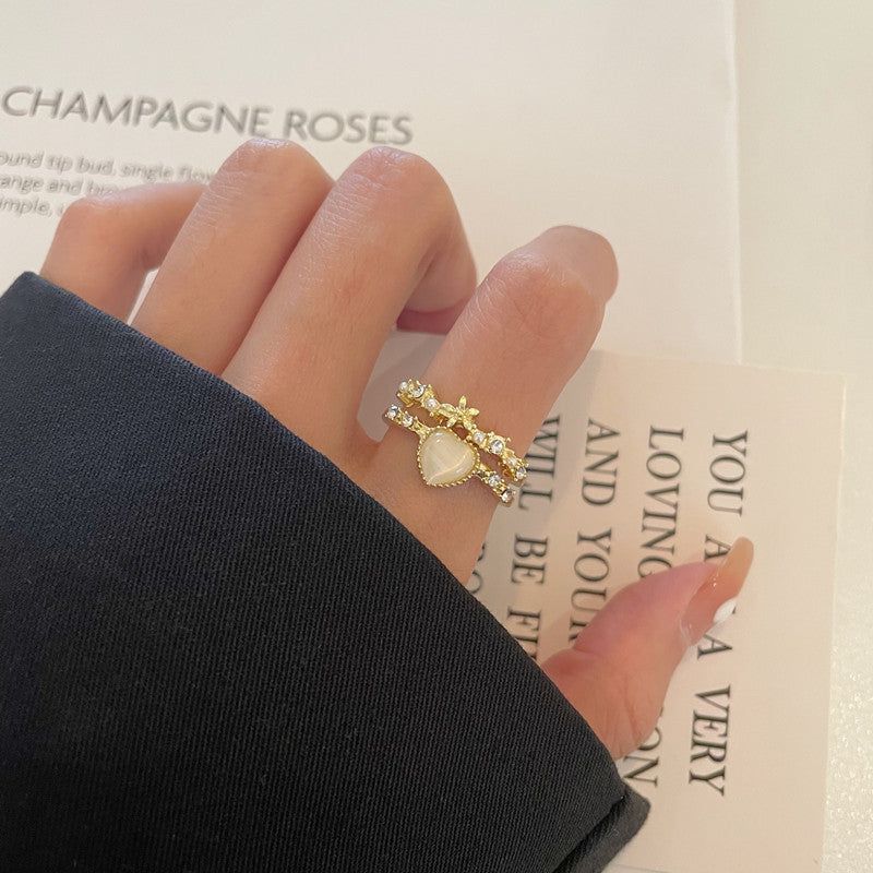 Personalized Design Love Opal Open Tide Index Finger Ring