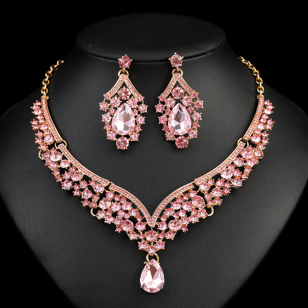 Vintage Exaggerated Luxury Crystal Banquet Formal Necklaces