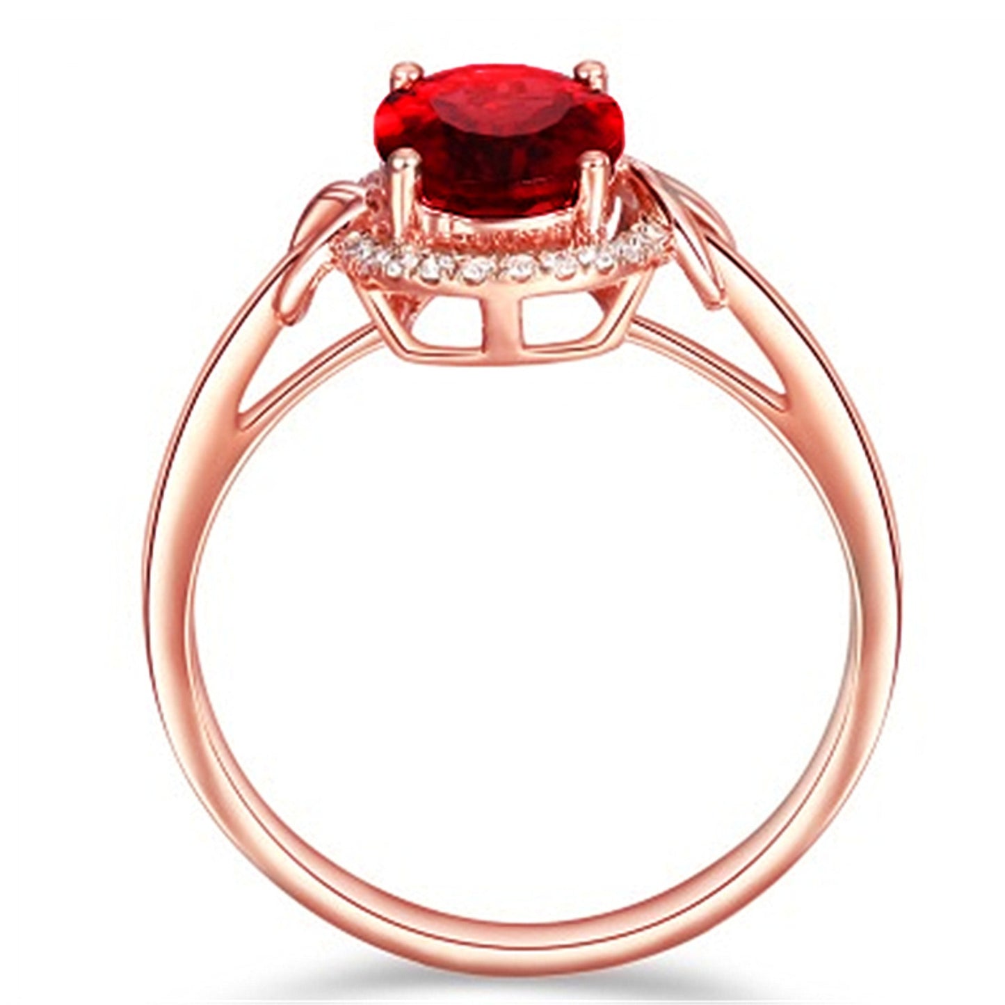 Red Diamond Creative Ruby Rose Gold Rings