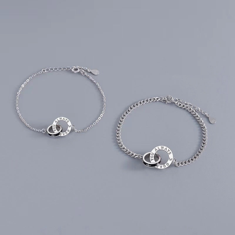 Double couple paire de bracelets de conception simple coréenne