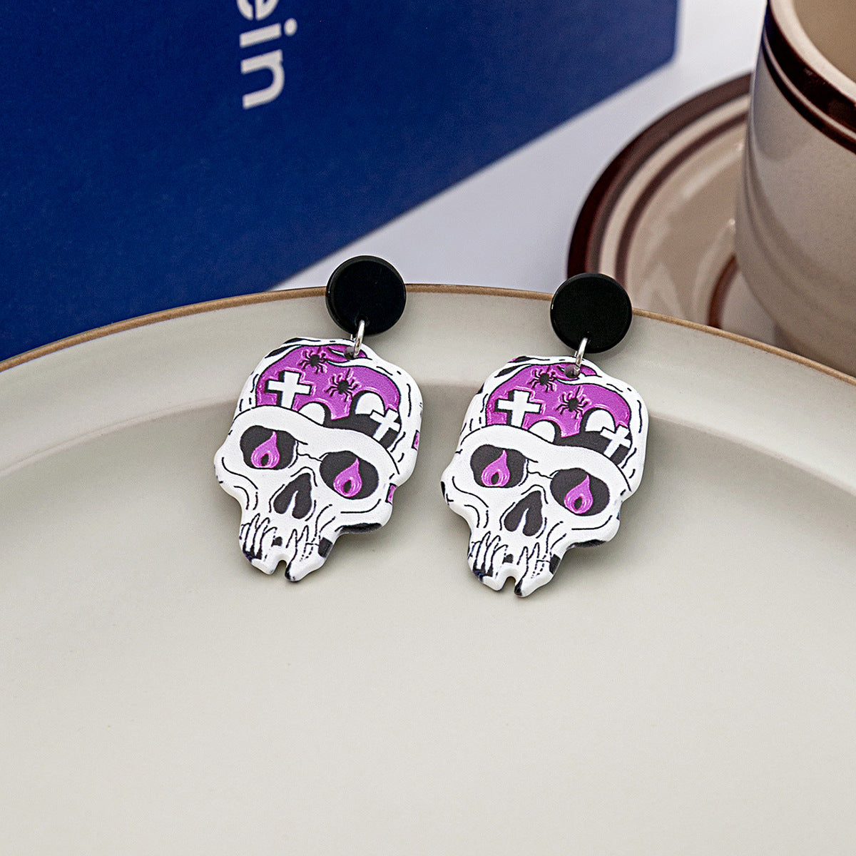 Halloween Doll Thriller Skull Cat Acrylic Rings