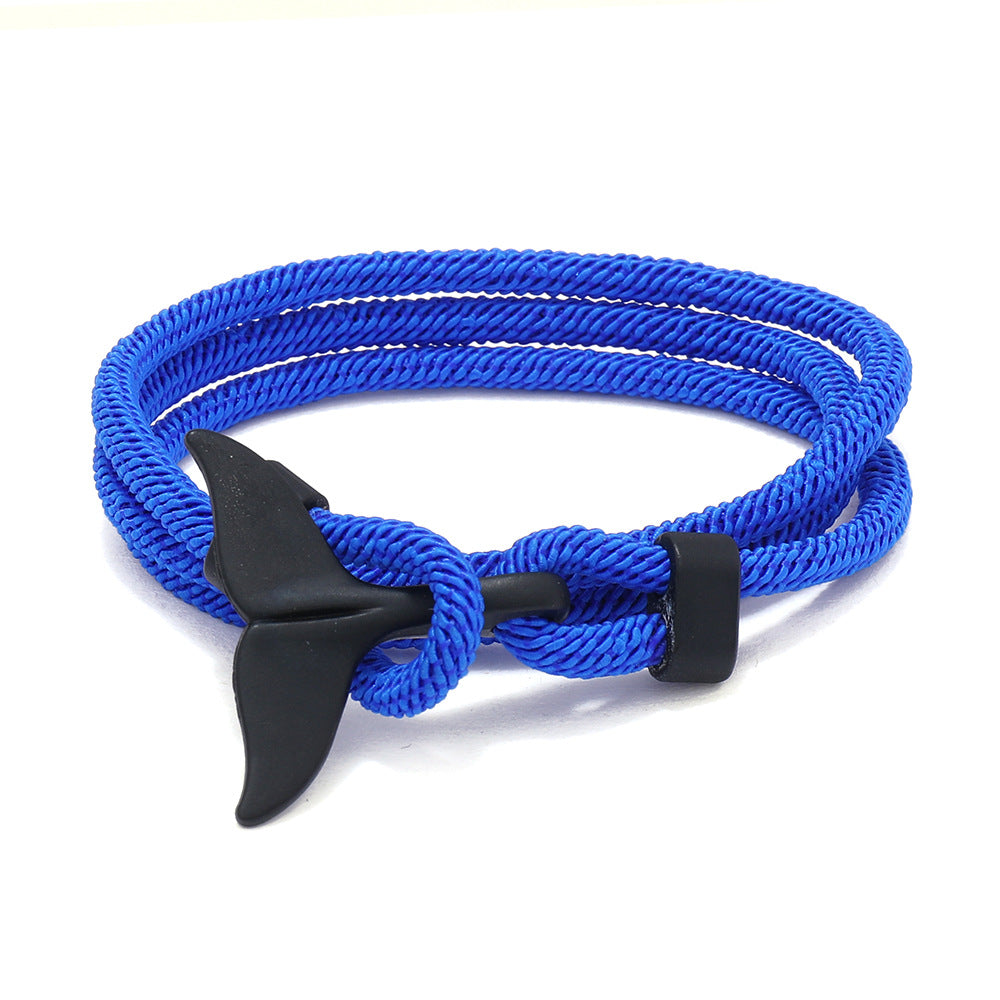 Women's & Men's & Ocean Series Boat Anchor Style Whale Tail Braided Rope Bracelets