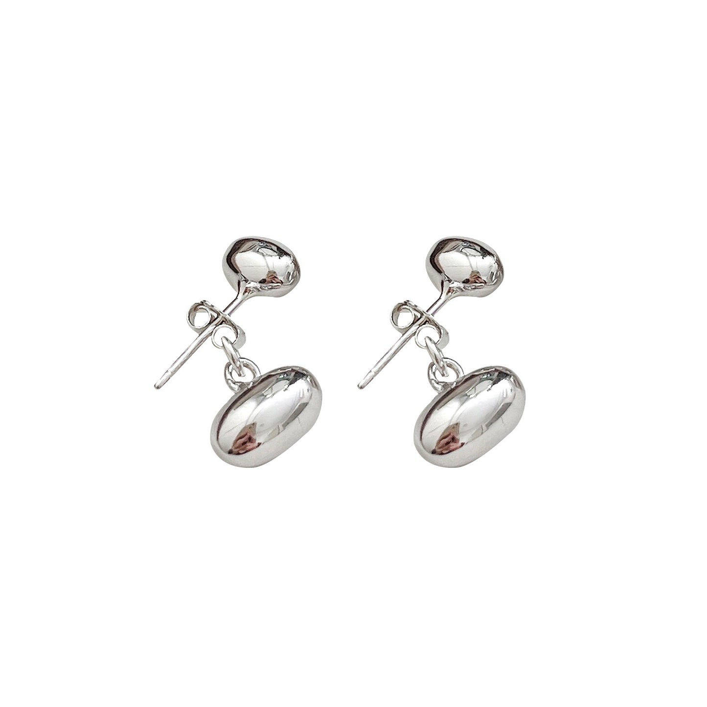 Boucles d'oreilles rétro élégantes Sier Fashion Bay Bean pour femmes