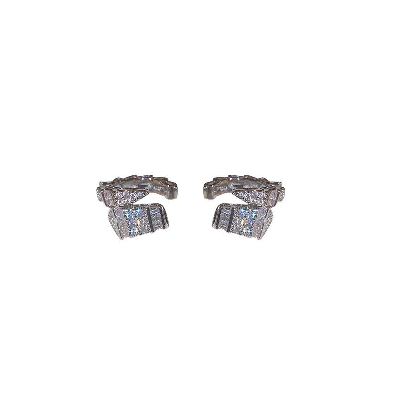 Women's Snake-shaped Shaped Zircon Niche Creative Bone Temperament Entry Lux Ear Clip