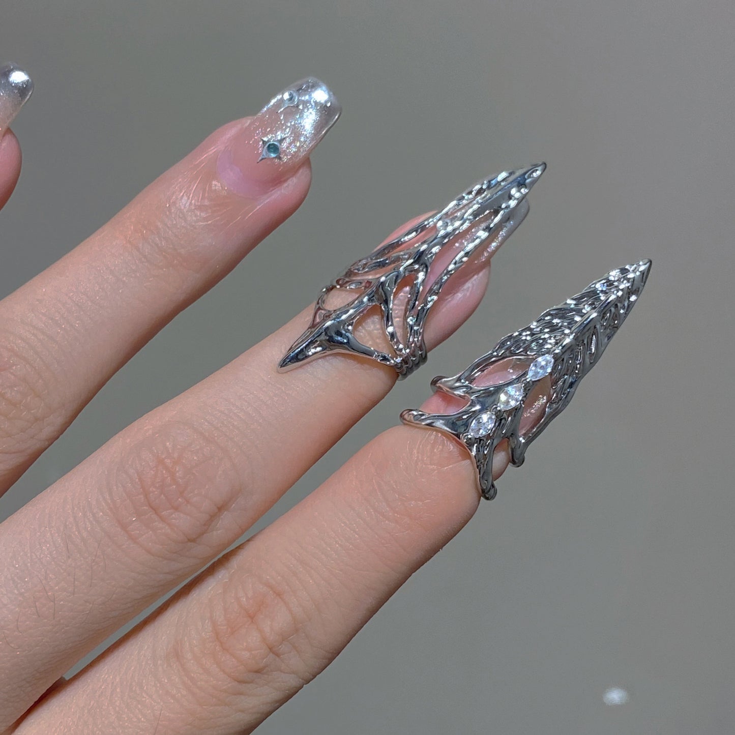Alloy Geometry Fingernail Fashion Nail Fingertip Rings