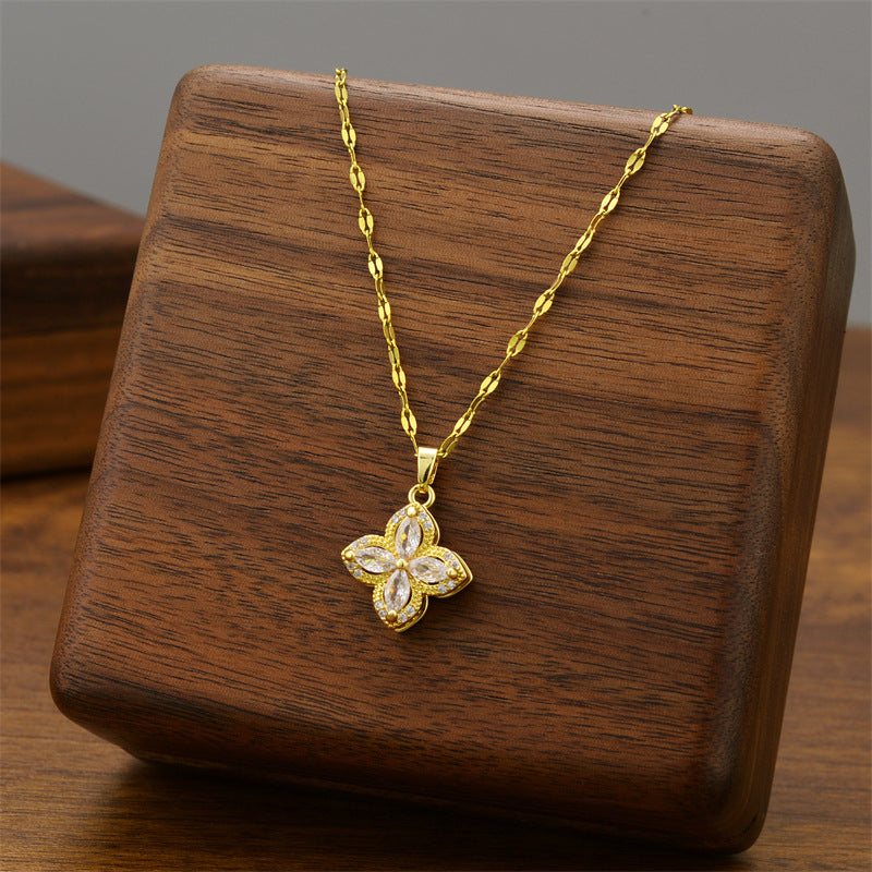 Steel Female Light Luxury Minority Sweater Necklace