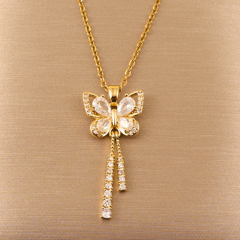 Women's Light Luxury Temperament Gorgeous Full Diamond Clavicle Chain Titanium Necklace