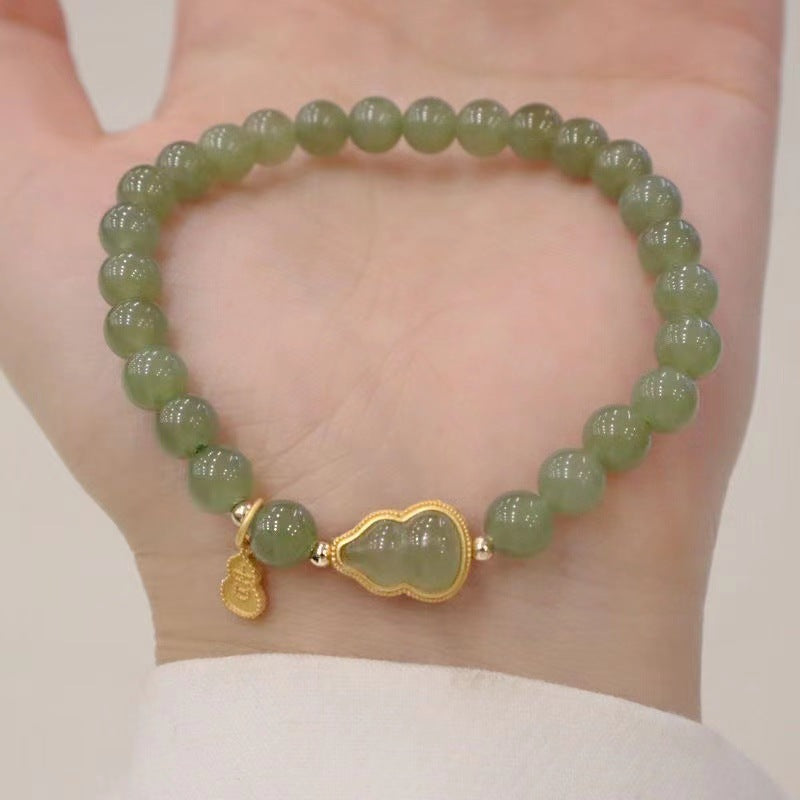 Bracelets lumineux réglables en perles de chaîne d'imitation de jade pour femmes