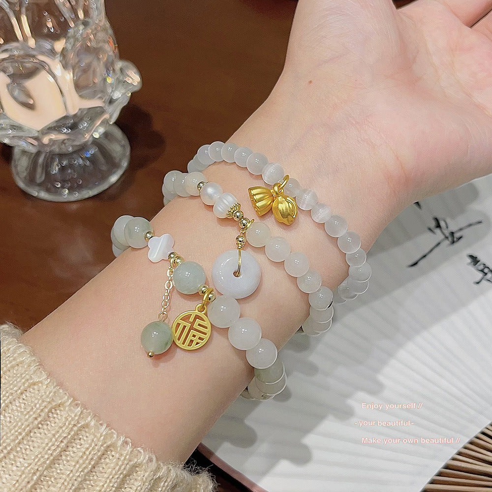 Women's Fashion Creative Natural Stone Crystal Pearl Bracelets