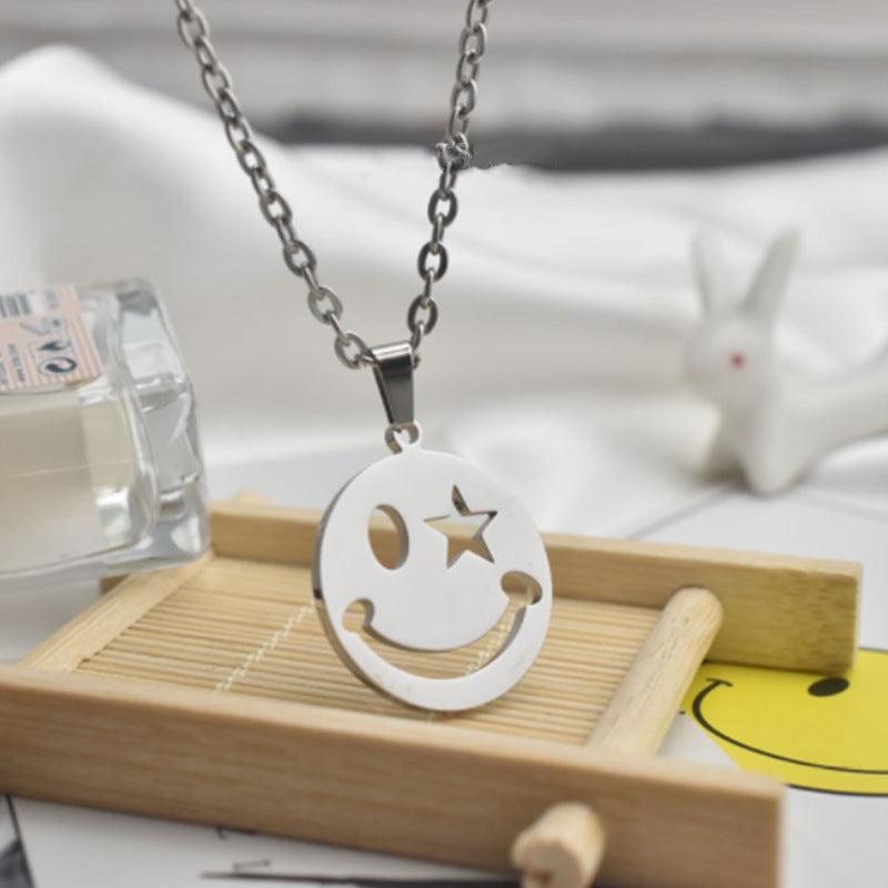 Women's Trendy Hip Hop Smiley Simple Personalized Necklaces