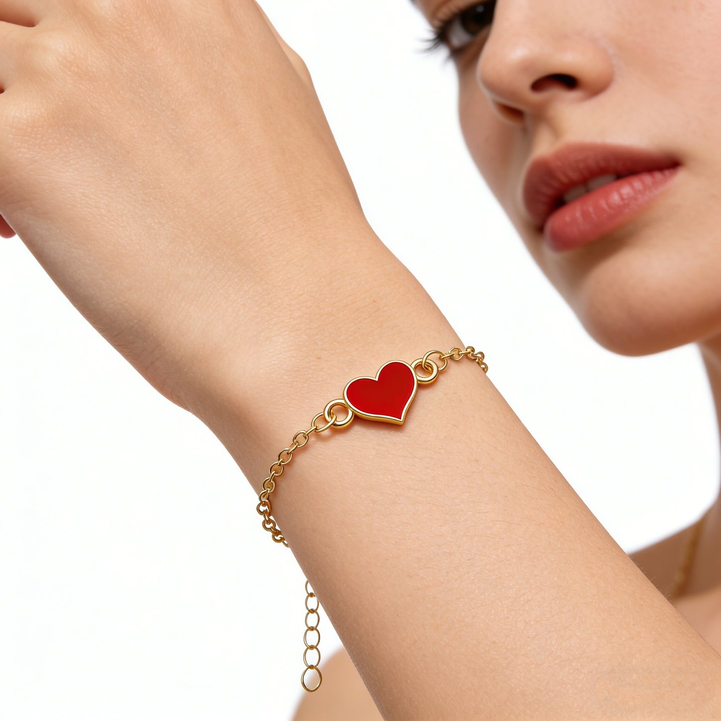 Party Simple Heart Fresh Sweet Paint Peach Bracelets